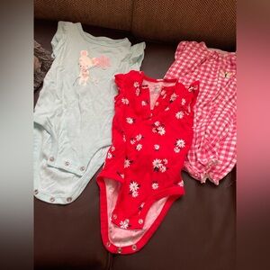 Girls 3 Pairs One Piece Size 9 Months